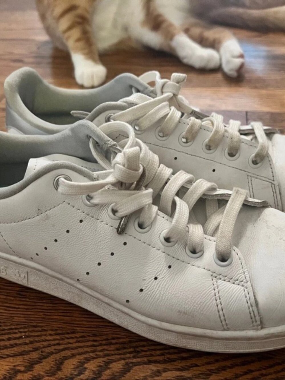 Adidas Stan Smith Sneakers Mens US 8.5 White Silver Heel